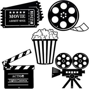 5 Pieces Movie Theater Decor Home Movie Theater Room Decor Cinema and Popcorn